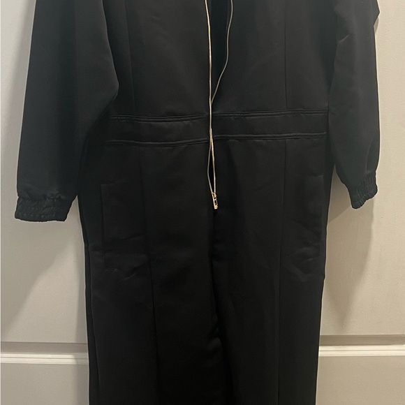 adidas Pants - adidas Black Zip-Front One Piece JUMPSUIT. Hidden mesh peekaboo zipper option